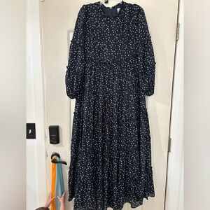 Dainty Jewells Navy Polka Dot Dress